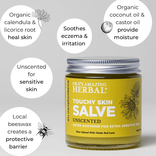 Touchy Skin Salve, Eczema & Sensitive Skin Jar 1 oz